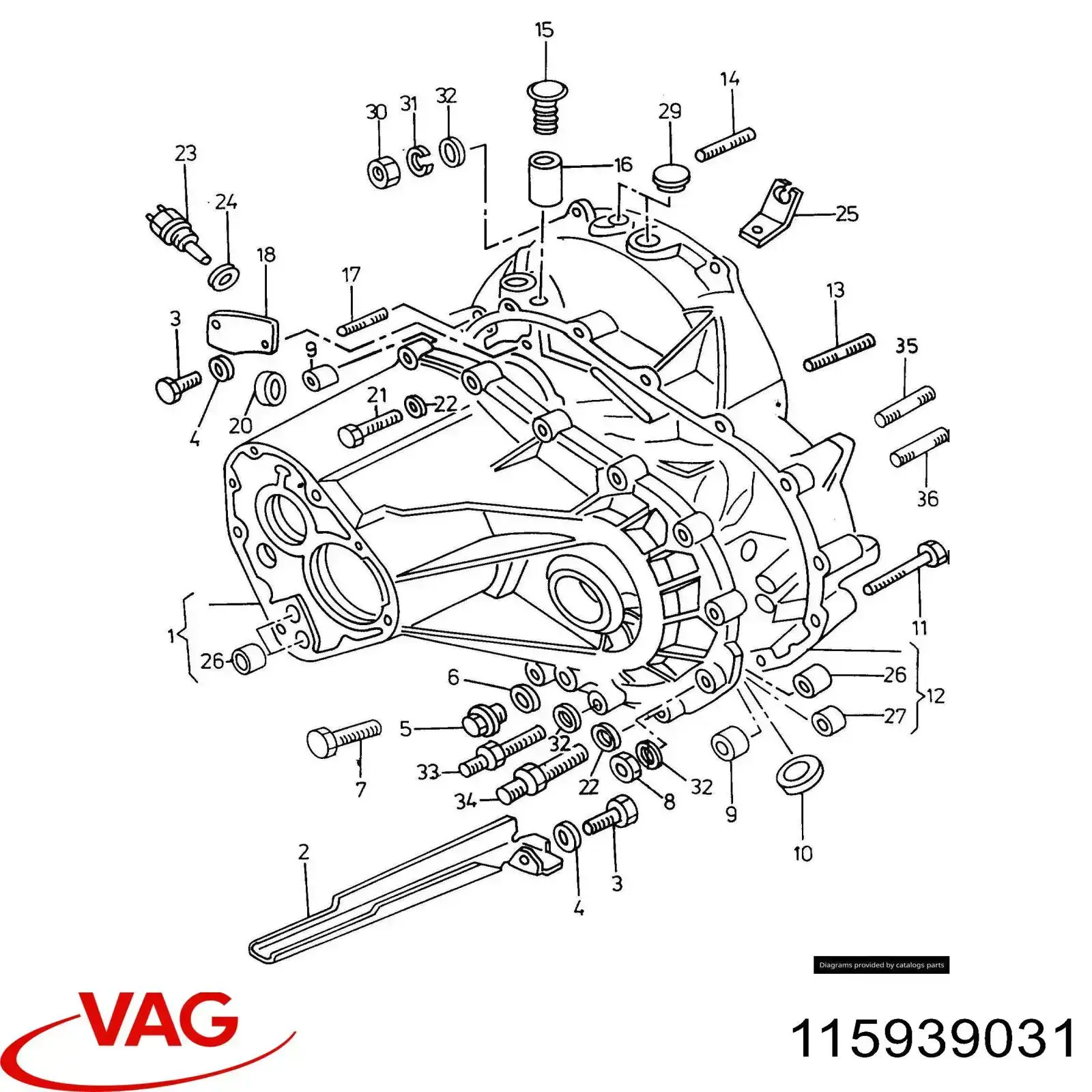 Interruptor, piloto de marcha atrás 115939031 VAG/Skoda