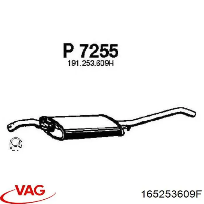 Выхлоп задний VAG 165253609F цена, от 47.48 USD