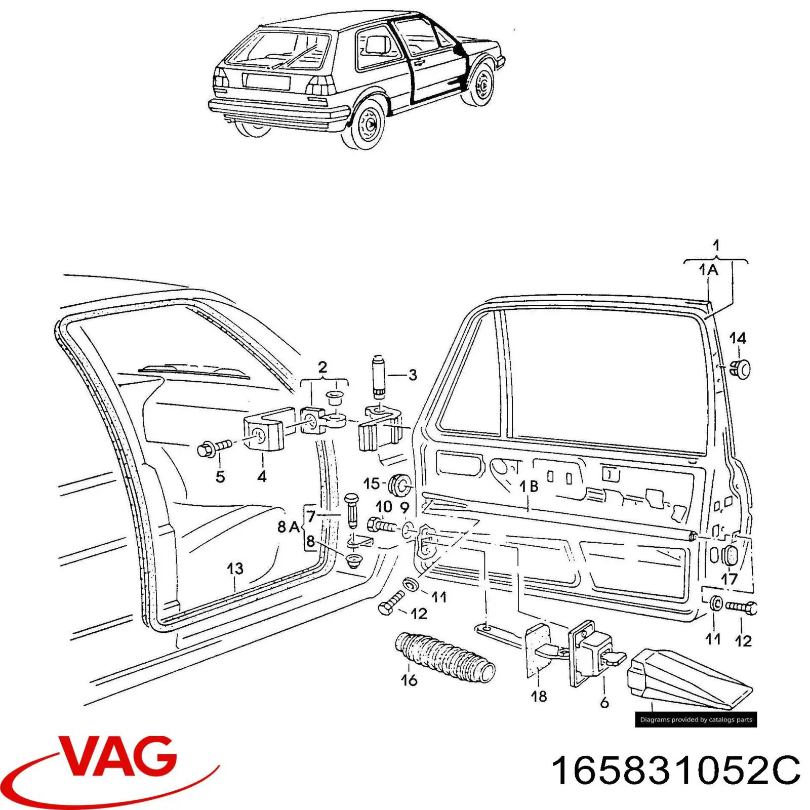 Porta dianteira direita para Volkswagen Golf (19E)