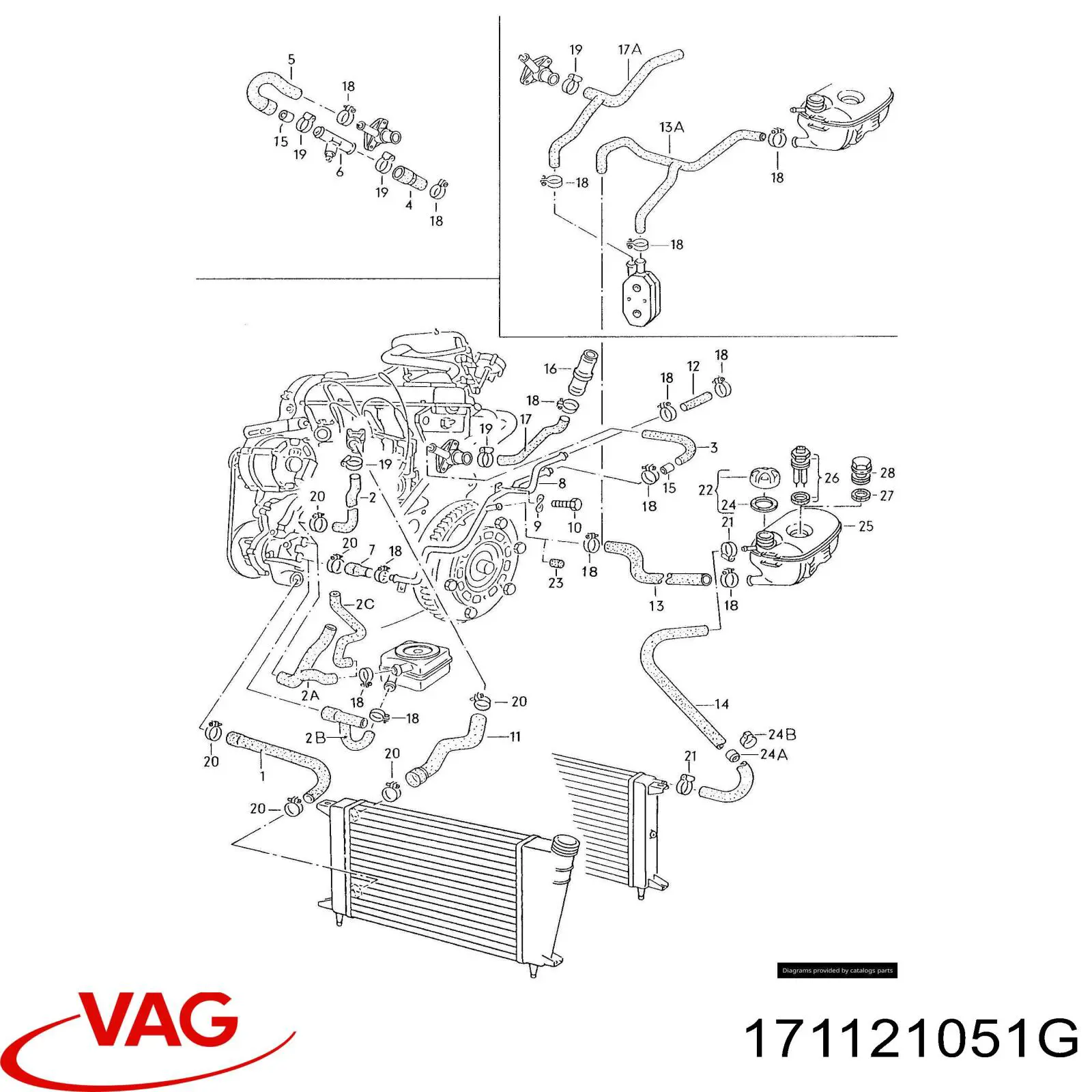171121051G VAG шланг (патрубок радиатора охлаждения нижний)