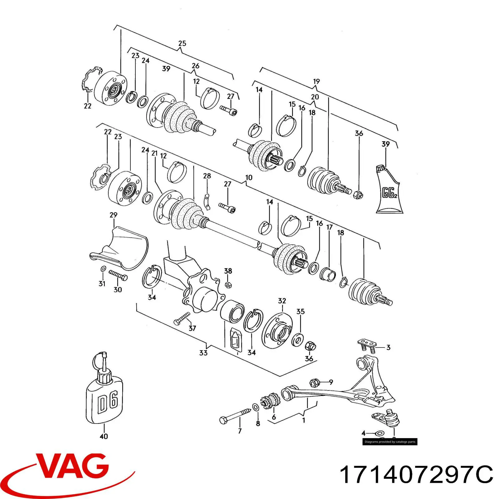 171407297C VAG Кольцо стопорное подшипника передней ступицы