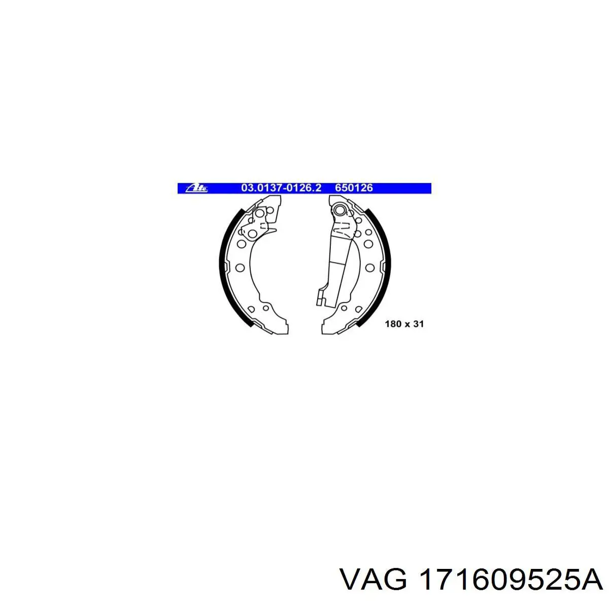 Задние барабанные колодки 171609525A VAG