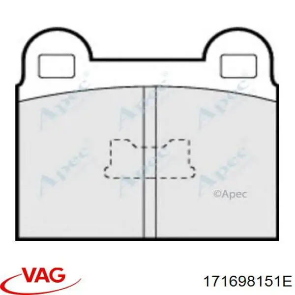 Передние тормозные колодки 171698151E VAG