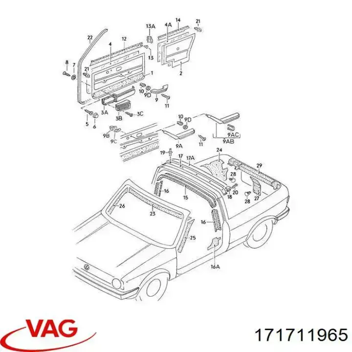 Втулка рычага кпп VAG 6U0711965 цена, от 0.29 USD