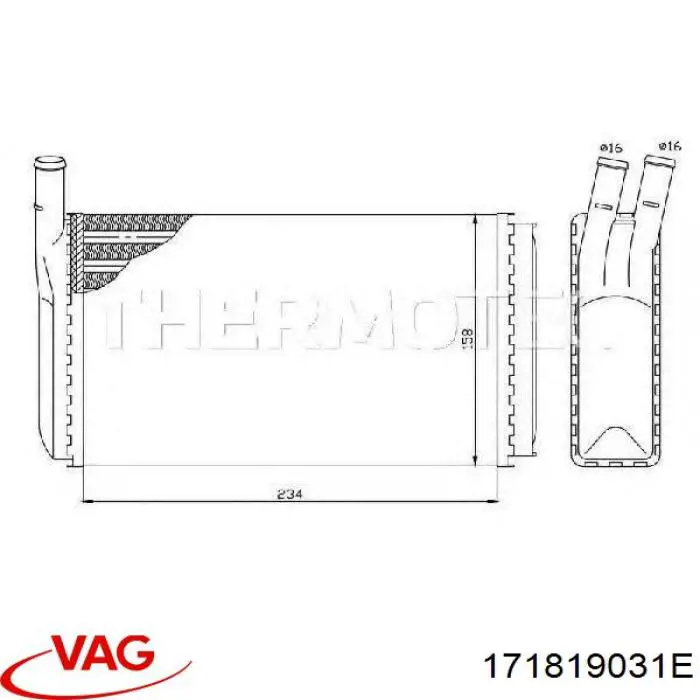 Купить 171819031E VAG Радиатор печки