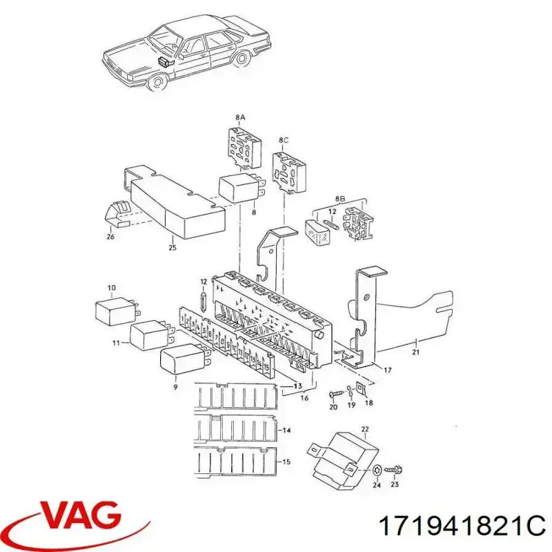 Блок предохранителей 171941821C VAG