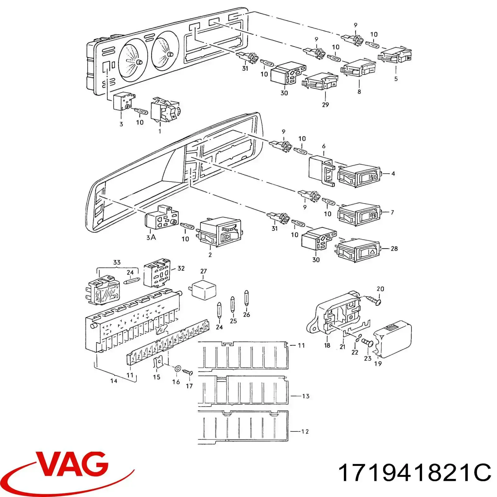 Коробка предохранителей VAG 171941821C цена, от 455.69 USD