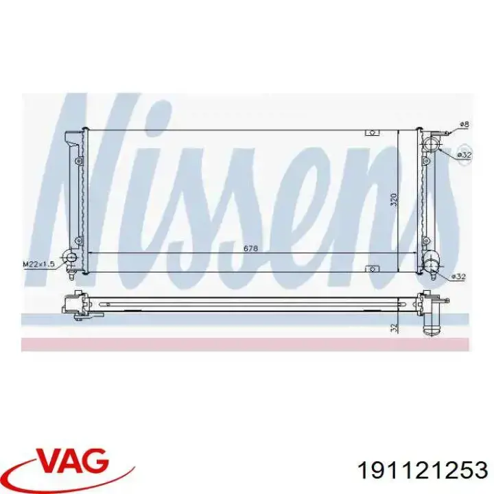 Радиатор охлаждения двигателя VAG 191121253 цена, от 44.29 USD