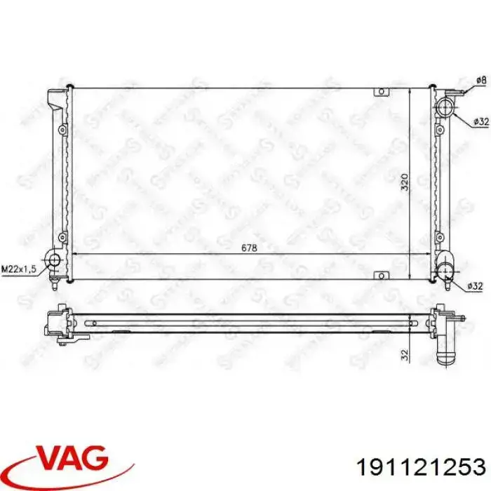 Купить 191121253 VAG Радиатор водяной