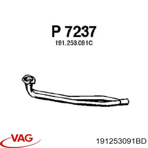 191253091BD VAG труба приемная (штаны глушителя передняя)