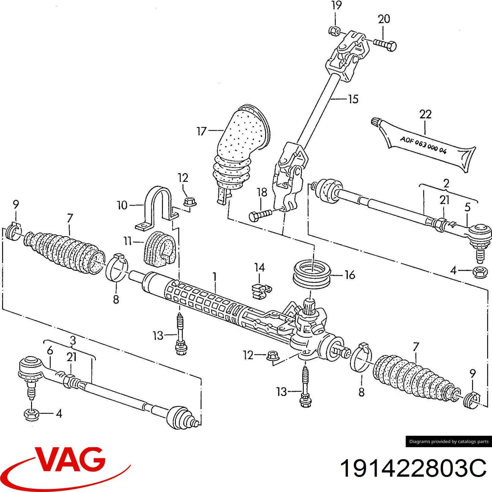 Тяга рулевая в сборе, левая VAG 191422803C цена, от 36.45 USD