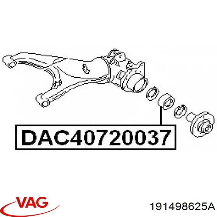 Купить 191498625A VAG Подшипник передней ступицы