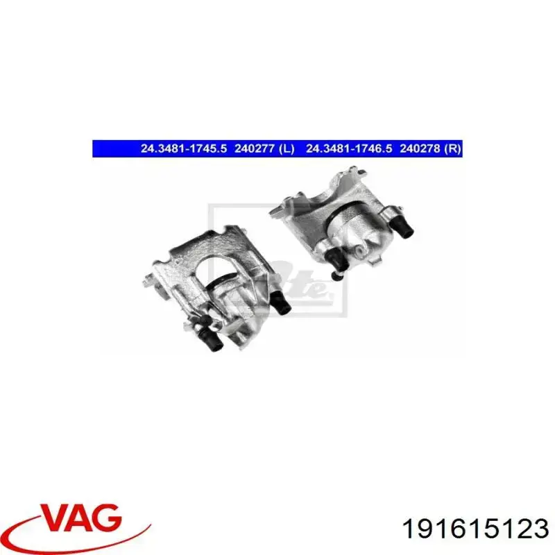 Суппорт тормозной передний левый VAG 191615123
