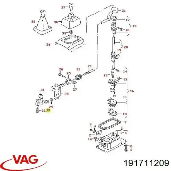 Втулка рычага кпп VAG 191711209 цена, от  