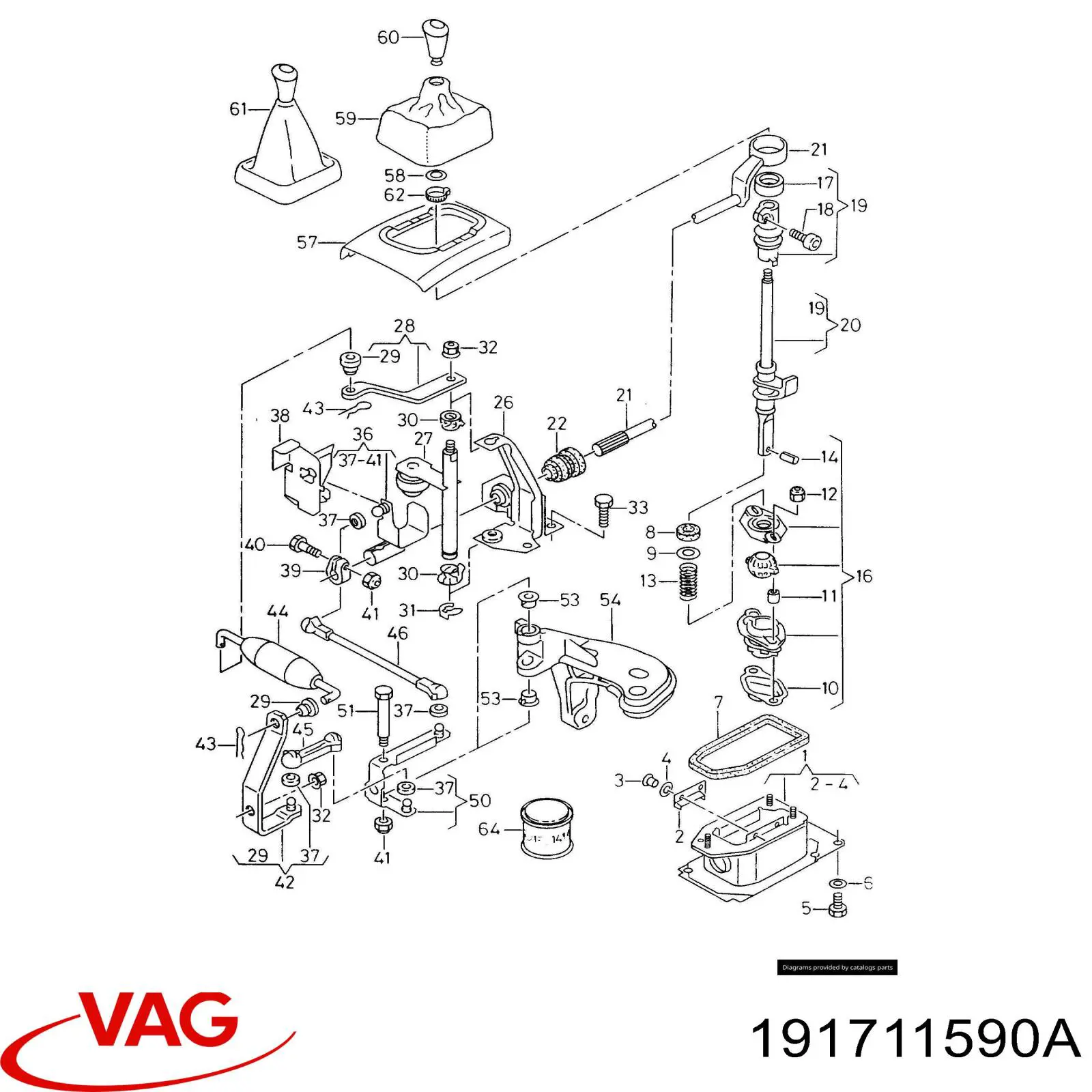Втулка кулисы КПП VAG 191711590A