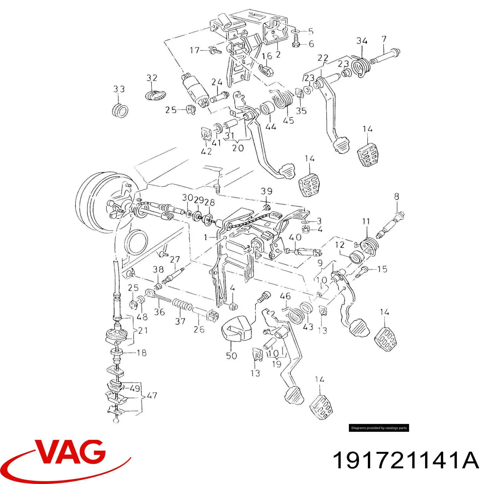 Педаль тормоза 191721141A VAG