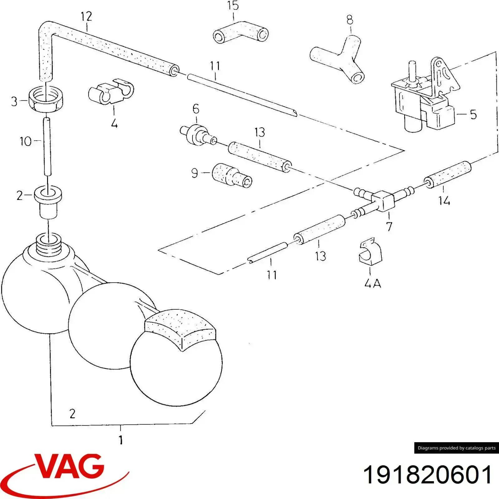 Tanque de recepção a vácuo de motor para Volkswagen Caddy (9K9)