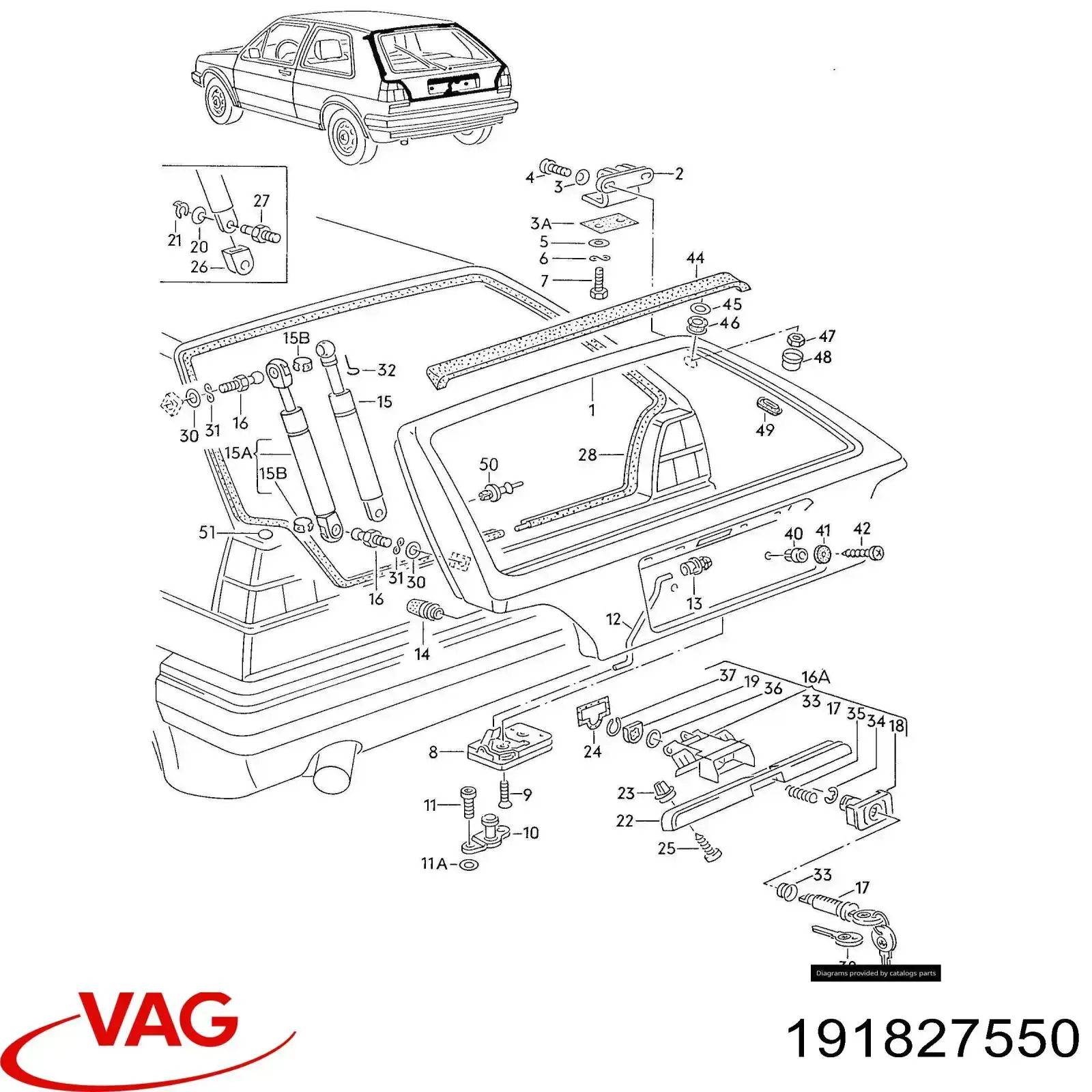 191827550 VAG Амортизатор крышки багажника