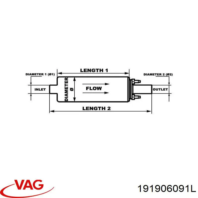 Топливный насос магистральный VAG 191906091L цена, от 41.07 USD