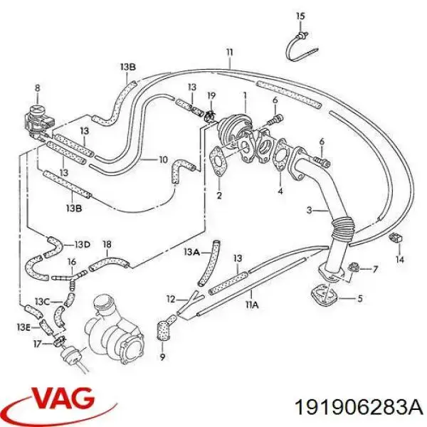 191906283A VAG Клапан соленоид регулирования заслонки EGR
