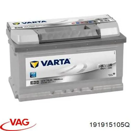 Купить 191915105Q VAG Батарея аккумуляторная