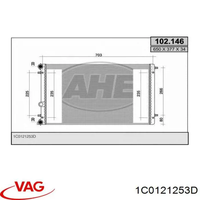 Радиатор 1C0121253D VAG