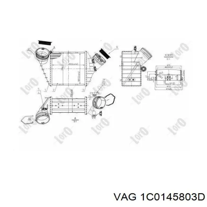 Система охлаждения наддувочного воздуха VAG 1C0145803D цена, от 125.24 USD