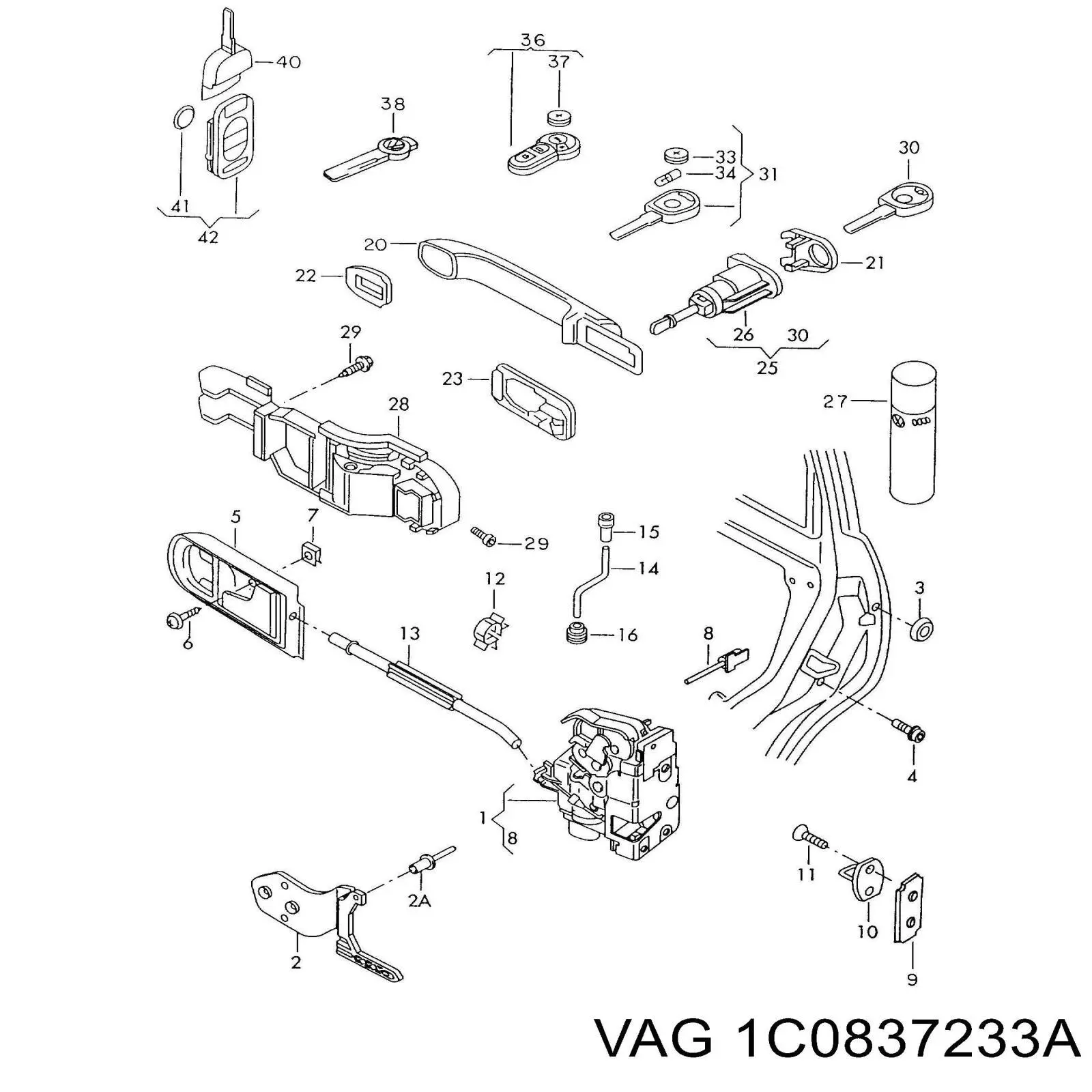  VAG 1C0837233A цена, от 68.15 USD