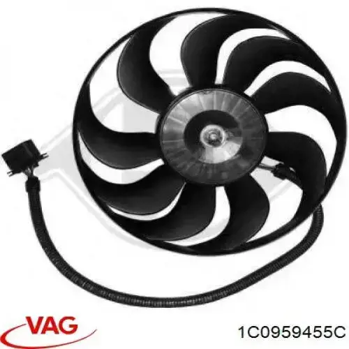 1C0959455C VAG Вентилятор системы охлаждения правый