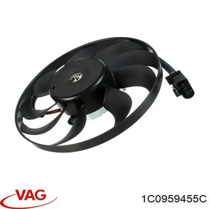 Купить 1C0959455C VAG Электровентилятор охлаждения в сборе (мотор+крыльчатка) правый