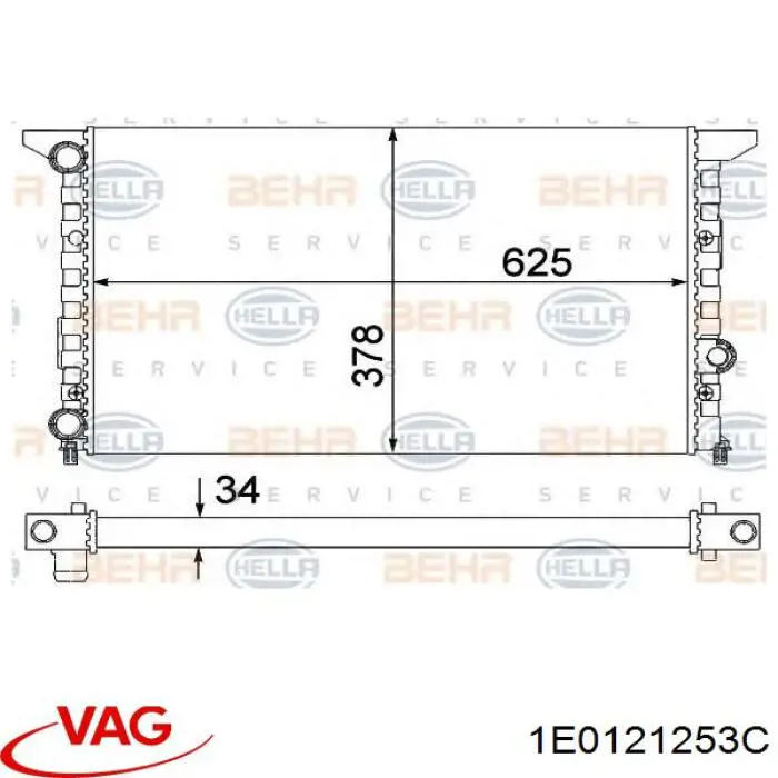 Радиатор 1E0121253C VAG