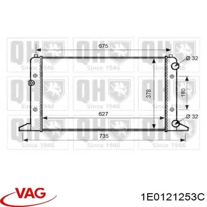 Купить 1E0121253C VAG Радиатор водяной