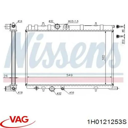 Радиатор охлаждения VAG 1H0121253S