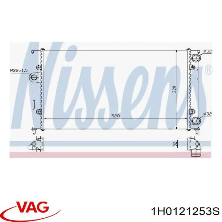 Радиатор охлаждения двигателя VAG 1H0121253S цена, от 35.14 USD