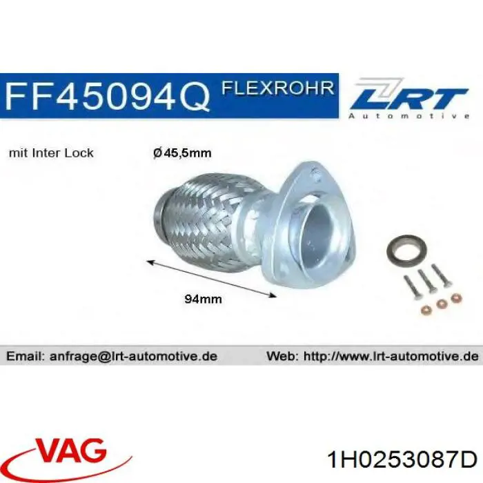 Трубы приемные (штаны) VAG 1H0253087D цена, от 62.54 USD