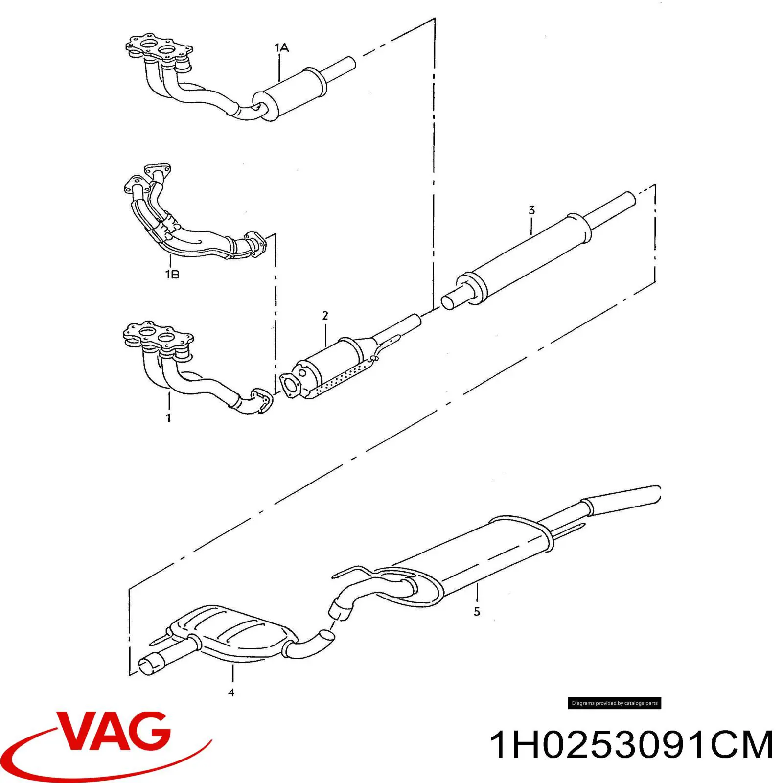 Приёмная труба 358253087A VAG