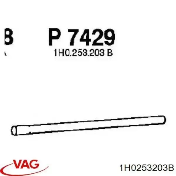 Глушитель, центральная часть VAG 1H0253203B цена, от 16.19 USD