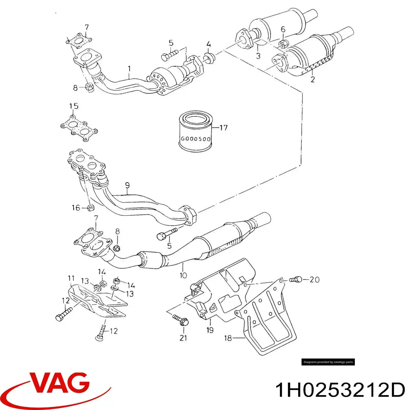 Глушитель, центральная часть VAG 1H0253212D цена, от  