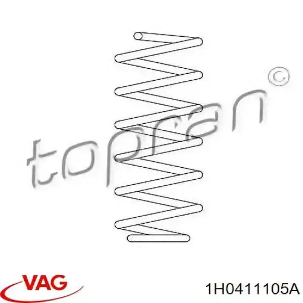 Пружина амортизатора передняя VAG 1H0411105A цена, от 26.19 USD