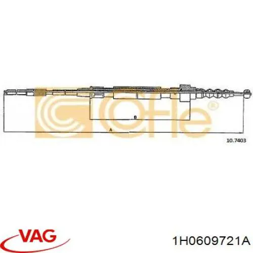 Задний трос ручника VAG 1H0609721A цена, от 7.25 USD