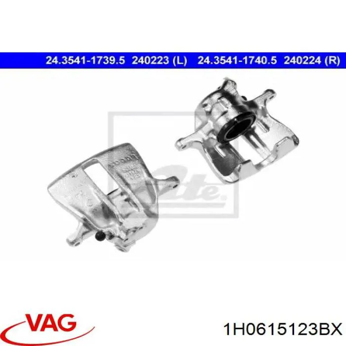 1H0615123BX VAG Суппорт тормозной, передний, левый