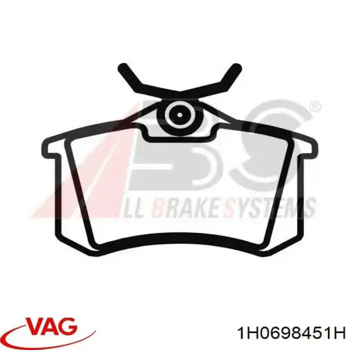 Задние тормозные колодки 1H0698451H VAG