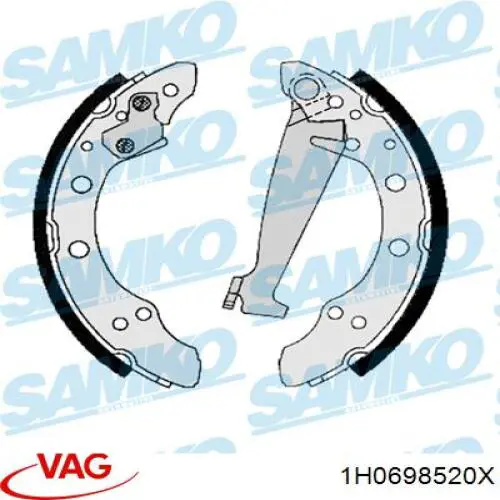 Задние барабанные колодки 1H0698520X VAG