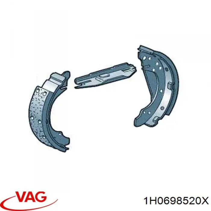 Купить 1H0698520X VAG Задние барабанные тормозные колодки