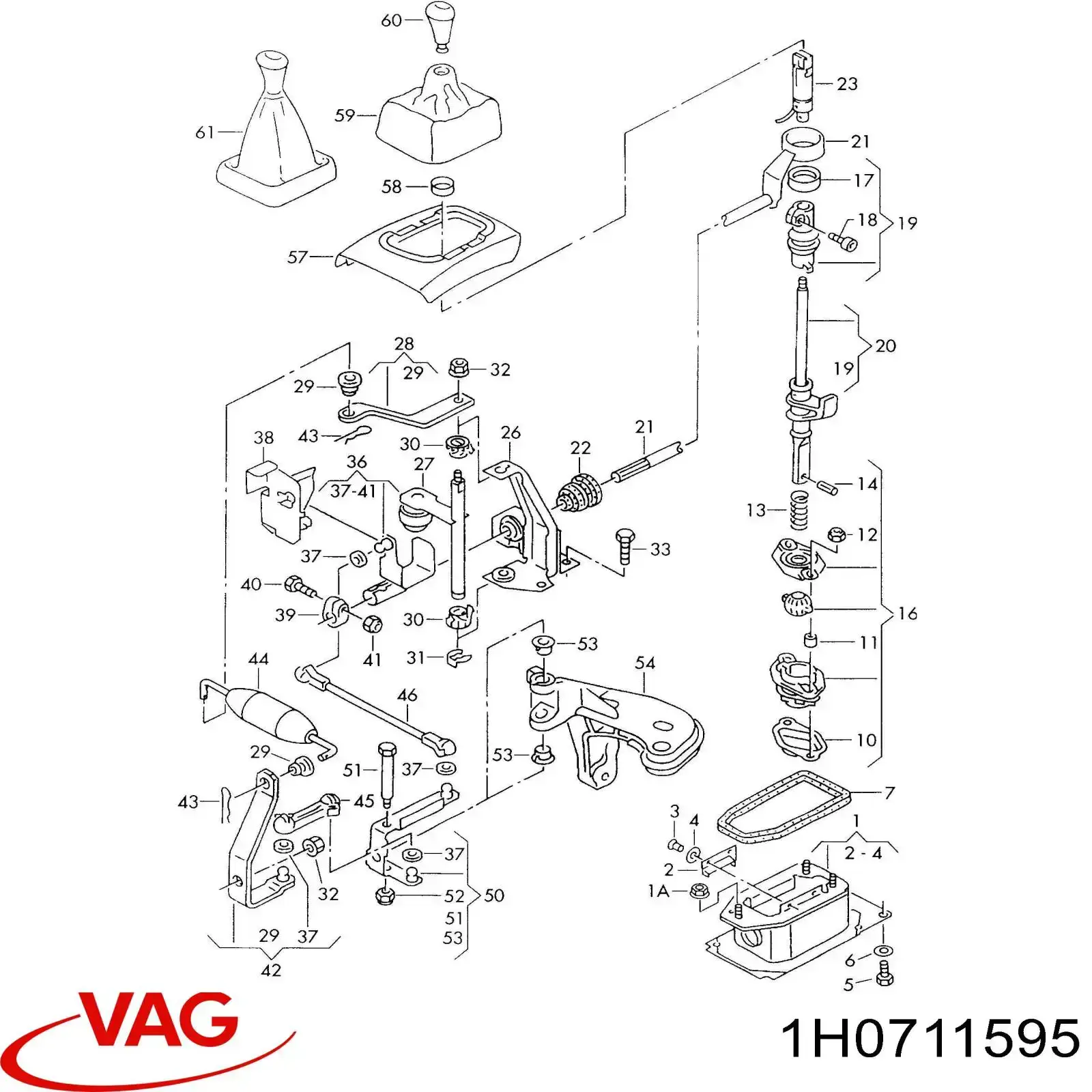 Тяга кулисы АКПП/КПП 1H0711595 VAG