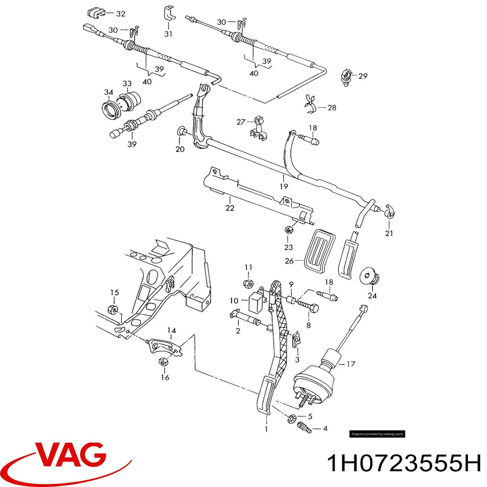 Трос газа 1H0723555H VAG