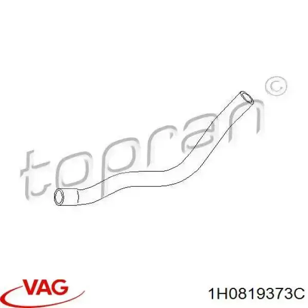 1H0819373C VAG Патрубок отопителя, обратка