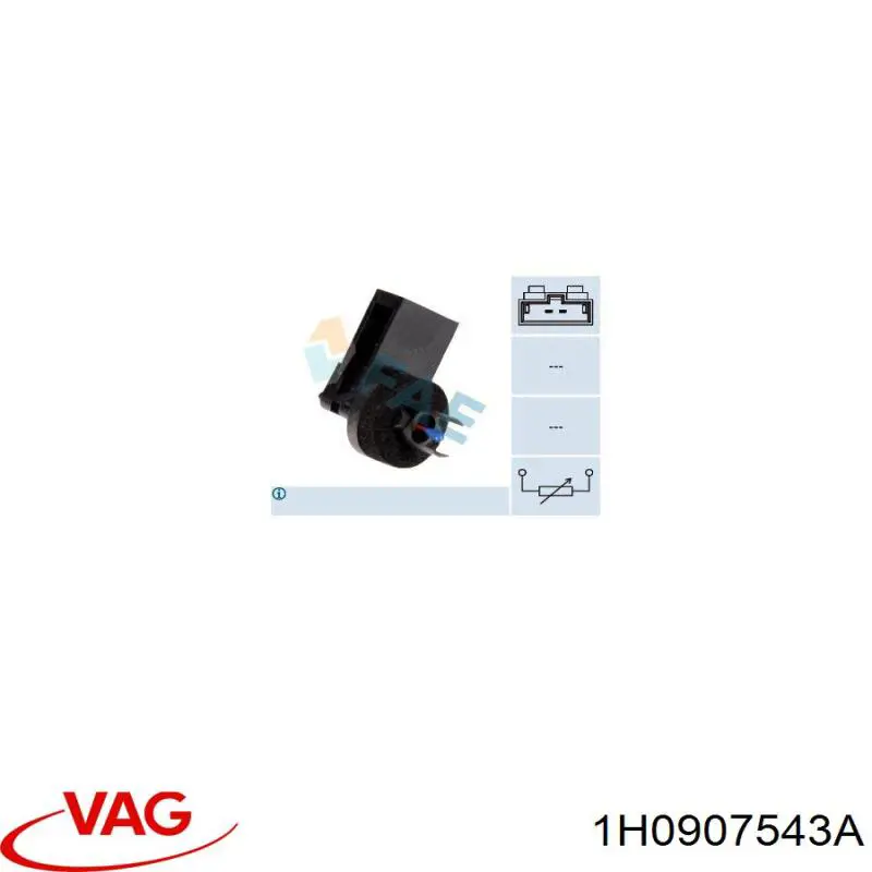 Датчик температуры воздуха в салоне VAG 1H0907543A цена, от 3.42 USD