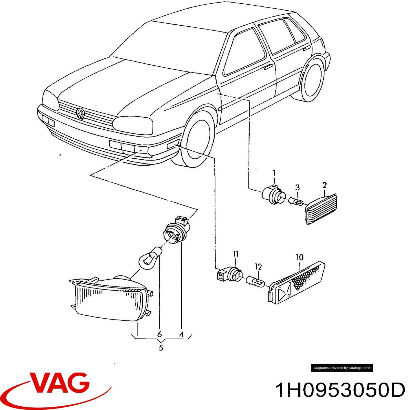 Купить 1H0953050D VAG Указатели поворота (передние)
