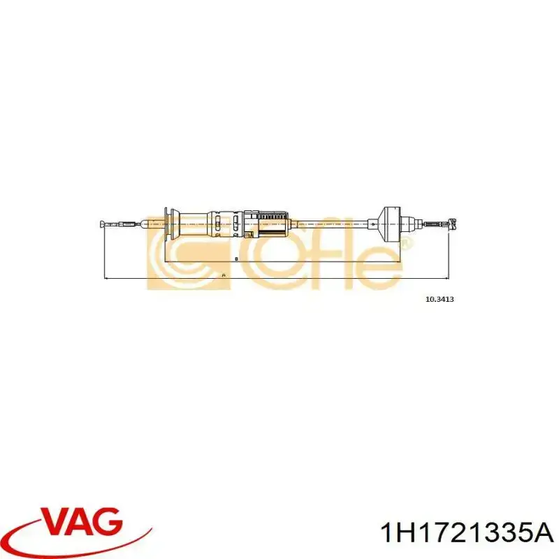 Тросик сцепления VAG 1H1721335A